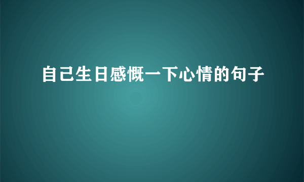 自己生日感慨一下心情的句子