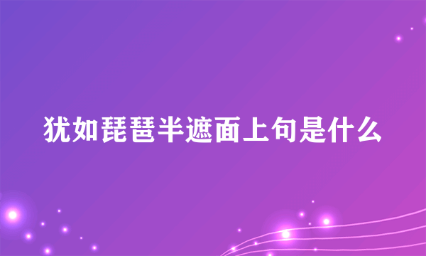 犹如琵琶半遮面上句是什么