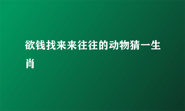 欲钱找来来往往的动物猜一生肖