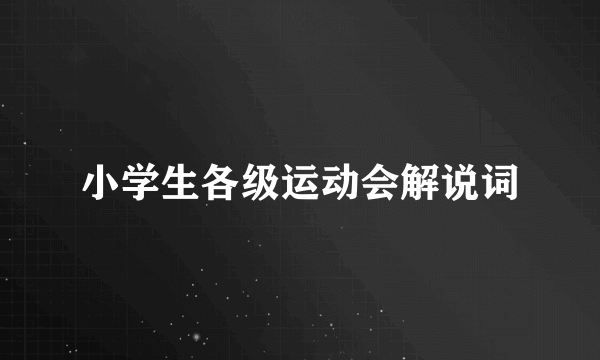 小学生各级运动会解说词