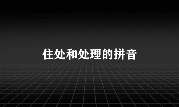 住处和处理的拼音