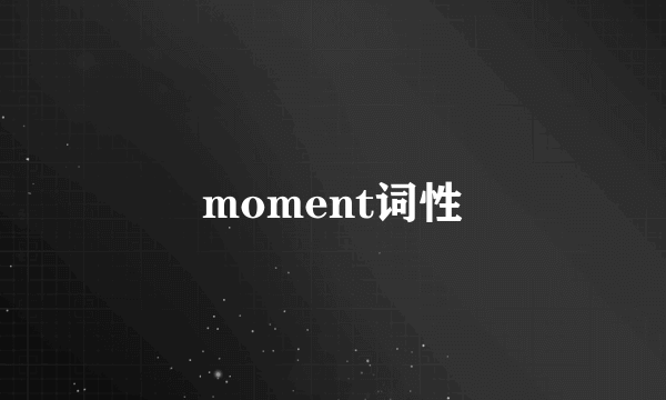moment词性