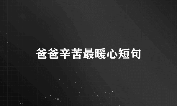 爸爸辛苦最暖心短句