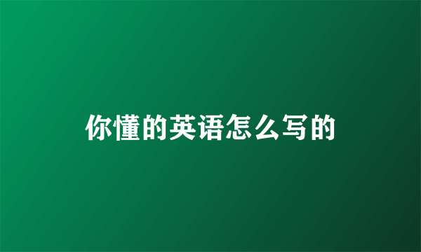 你懂的英语怎么写的