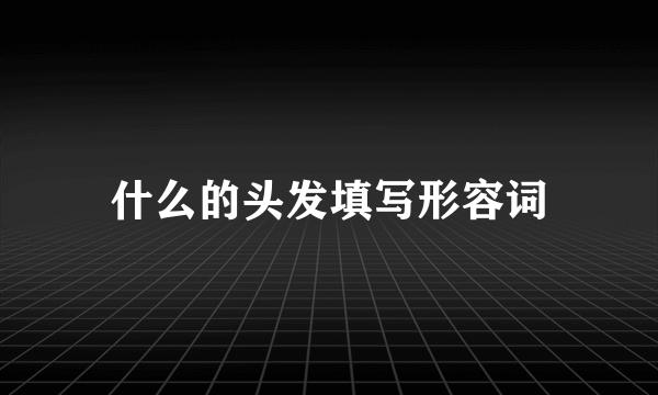 什么的头发填写形容词