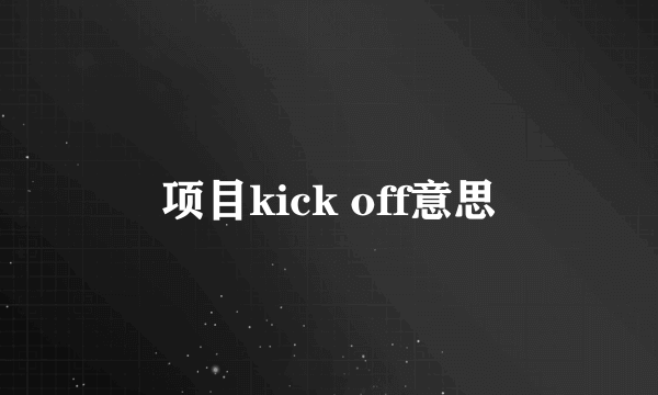 项目kick off意思