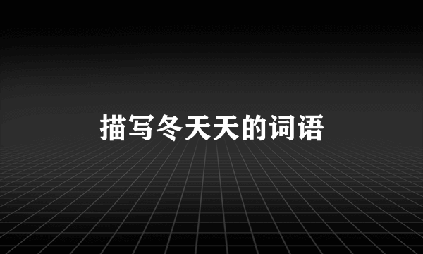 描写冬天天的词语