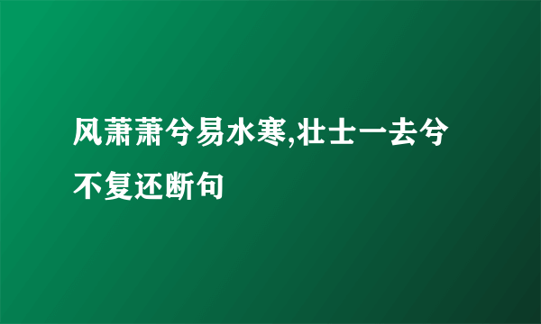 风萧萧兮易水寒,壮士一去兮不复还断句