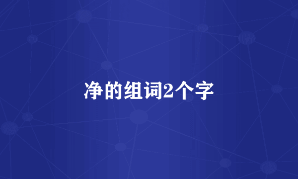 净的组词2个字