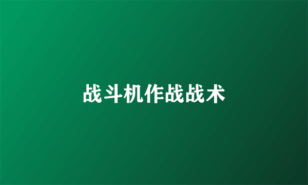战斗机作战战术