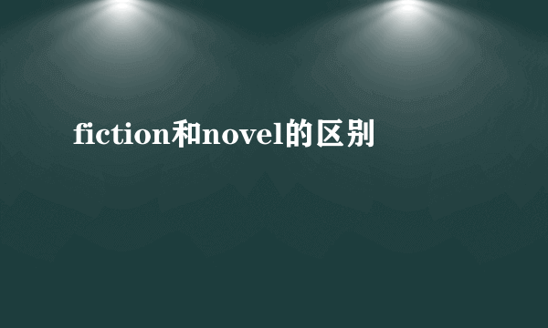 fiction和novel的区别