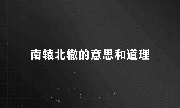 南辕北辙的意思和道理
