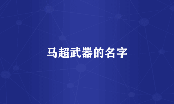 马超武器的名字
