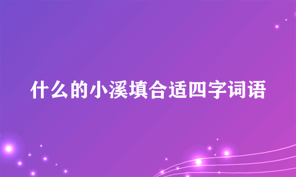 什么的小溪填合适四字词语