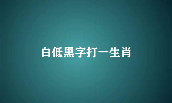 白低黑字打一生肖