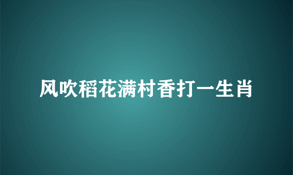 风吹稻花满村香打一生肖
