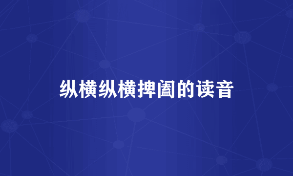 纵横纵横捭阖的读音