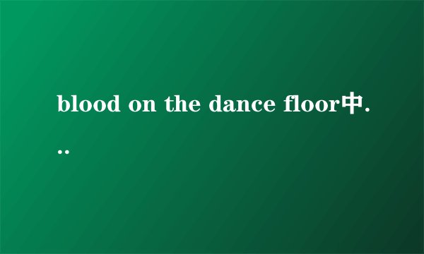 blood on the dance floor中文的歌词啊？