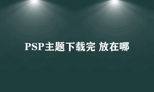 PSP主题下载完 放在哪