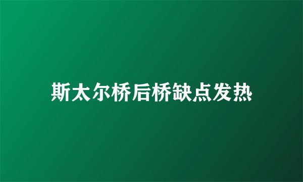 斯太尔桥后桥缺点发热