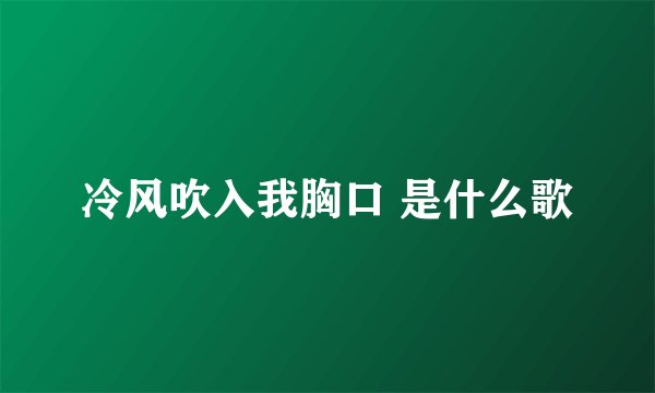 冷风吹入我胸口 是什么歌
