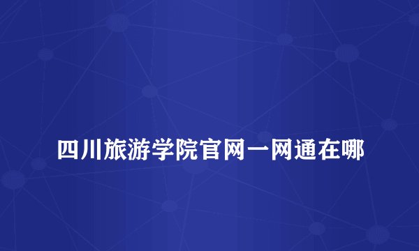 
四川旅游学院官网一网通在哪

