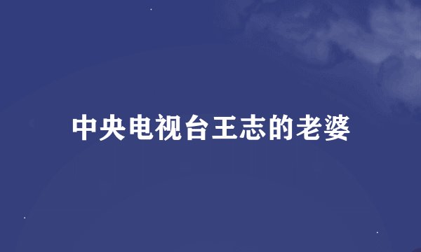中央电视台王志的老婆