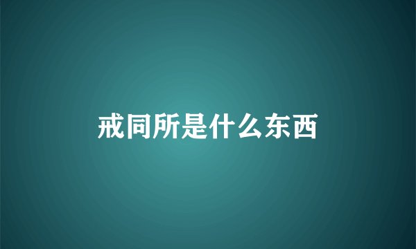 戒同所是什么东西
