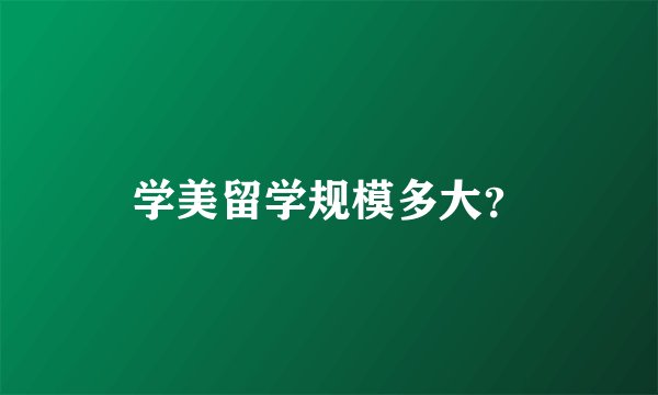 学美留学规模多大？