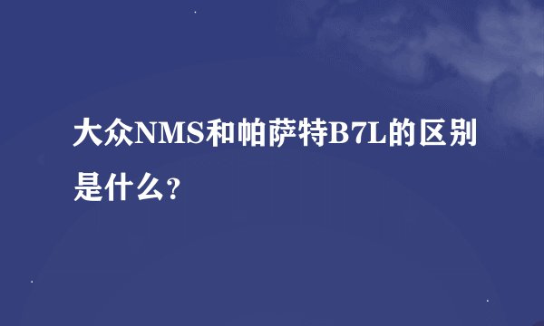 大众NMS和帕萨特B7L的区别是什么？