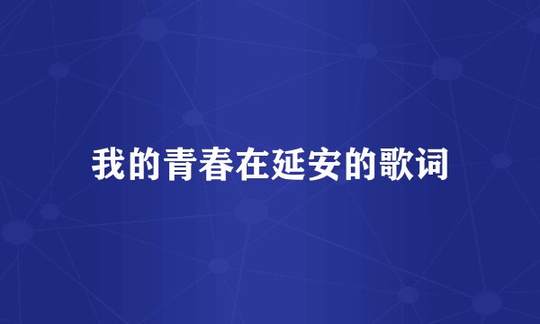 我的青春在延安的歌词