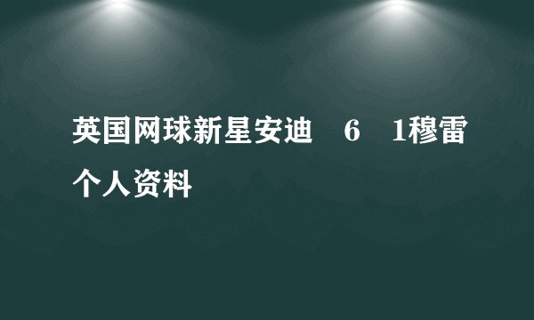 英国网球新星安迪�6�1穆雷个人资料