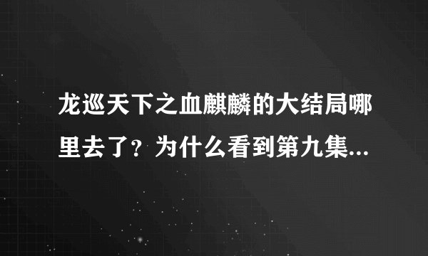 龙巡天下之血麒麟的大结局哪里去了？为什么看到第九集结束不是结局，而第十集却是无童镇的故事了？