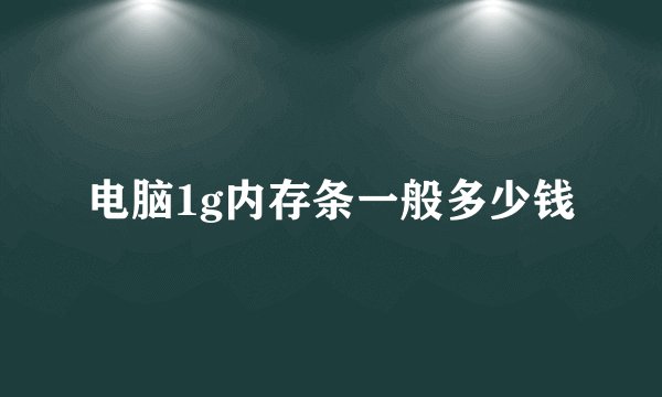 电脑1g内存条一般多少钱