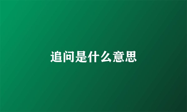 追问是什么意思