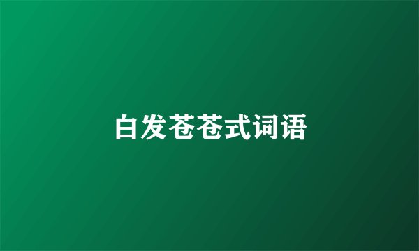 白发苍苍式词语