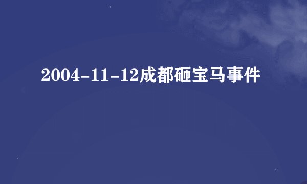 2004-11-12成都砸宝马事件