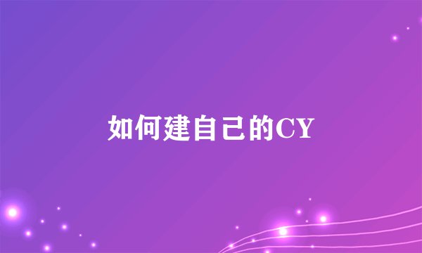 如何建自己的CY