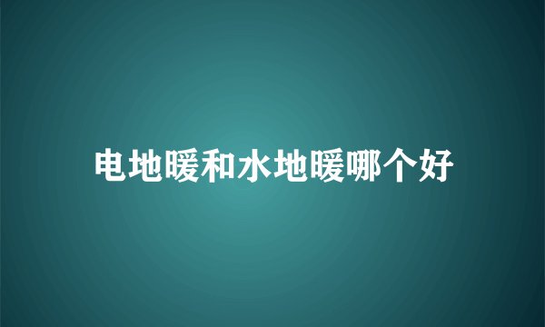 电地暖和水地暖哪个好