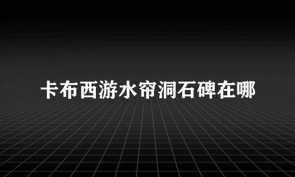 卡布西游水帘洞石碑在哪