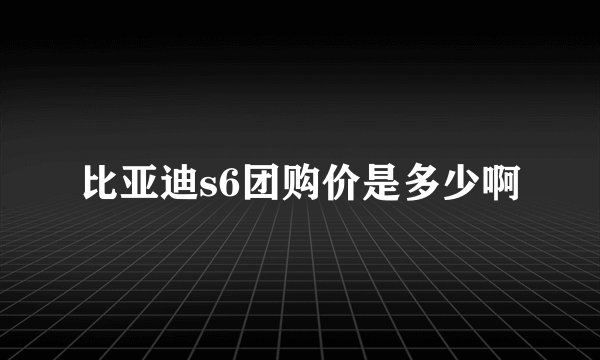 比亚迪s6团购价是多少啊