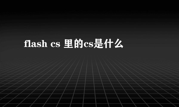 flash cs 里的cs是什么