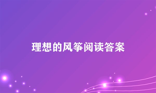 理想的风筝阅读答案