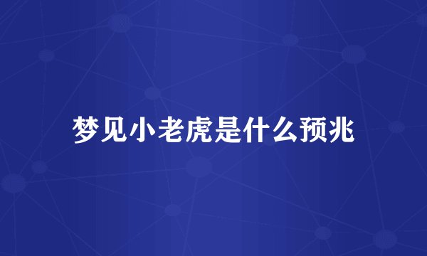 梦见小老虎是什么预兆