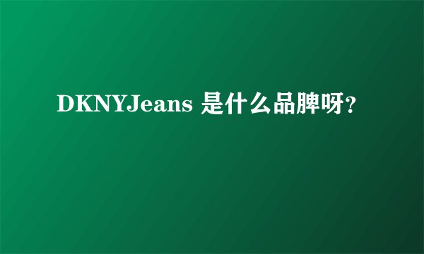 DKNYJeans 是什么品脾呀？