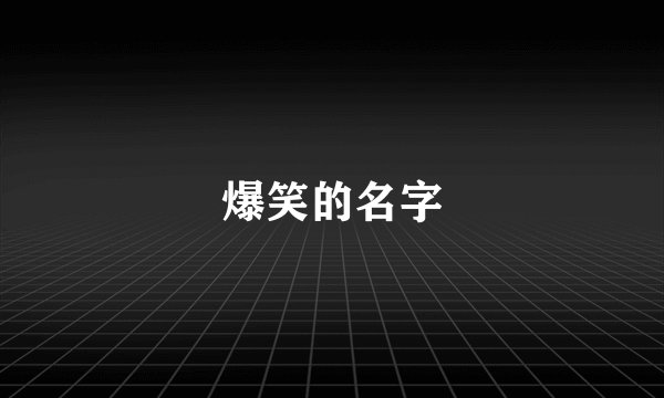 爆笑的名字