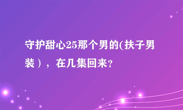 守护甜心25那个男的(扶子男装），在几集回来？