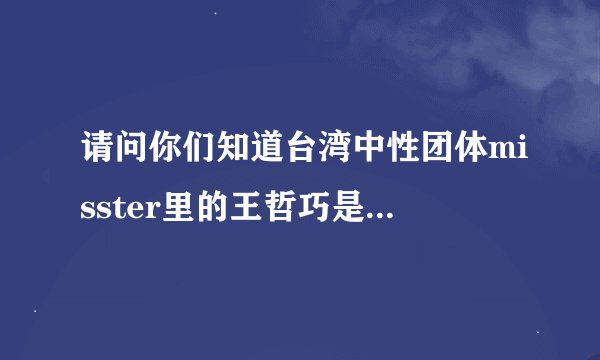 请问你们知道台湾中性团体misster里的王哲巧是几几年的啊？今年几岁？