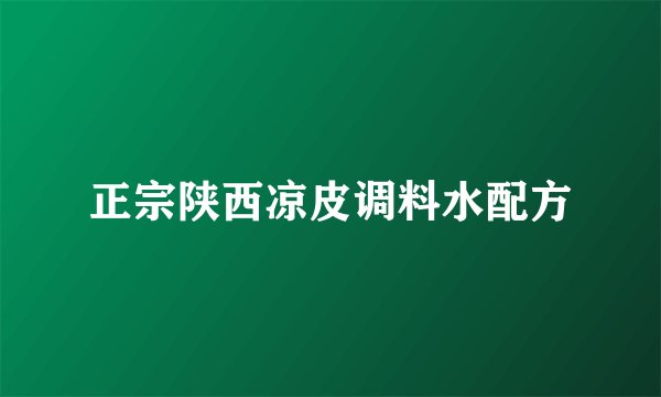正宗陕西凉皮调料水配方
