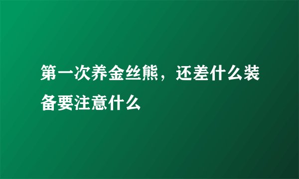 第一次养金丝熊，还差什么装备要注意什么